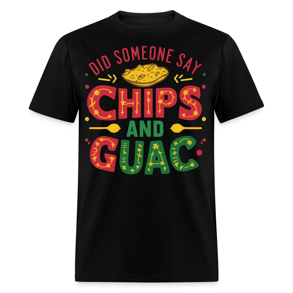 Mexican Food Lover Graphic Tee Funny Chips And Guacamole T-shirt - black