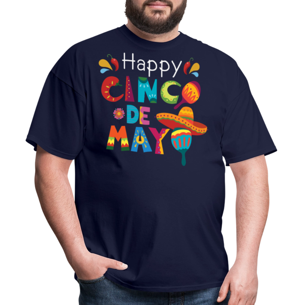 Funny Cinco De Mayo Party Outfit Colorful Mexican Fiesta T-shirt - navy