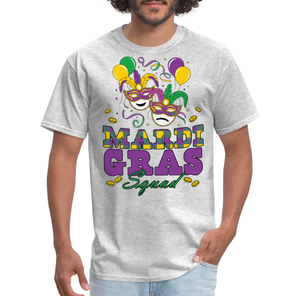 Matching Mardi Gras Squad Shirts For Friends Funny Mardi Gras T-shirt - heather gray