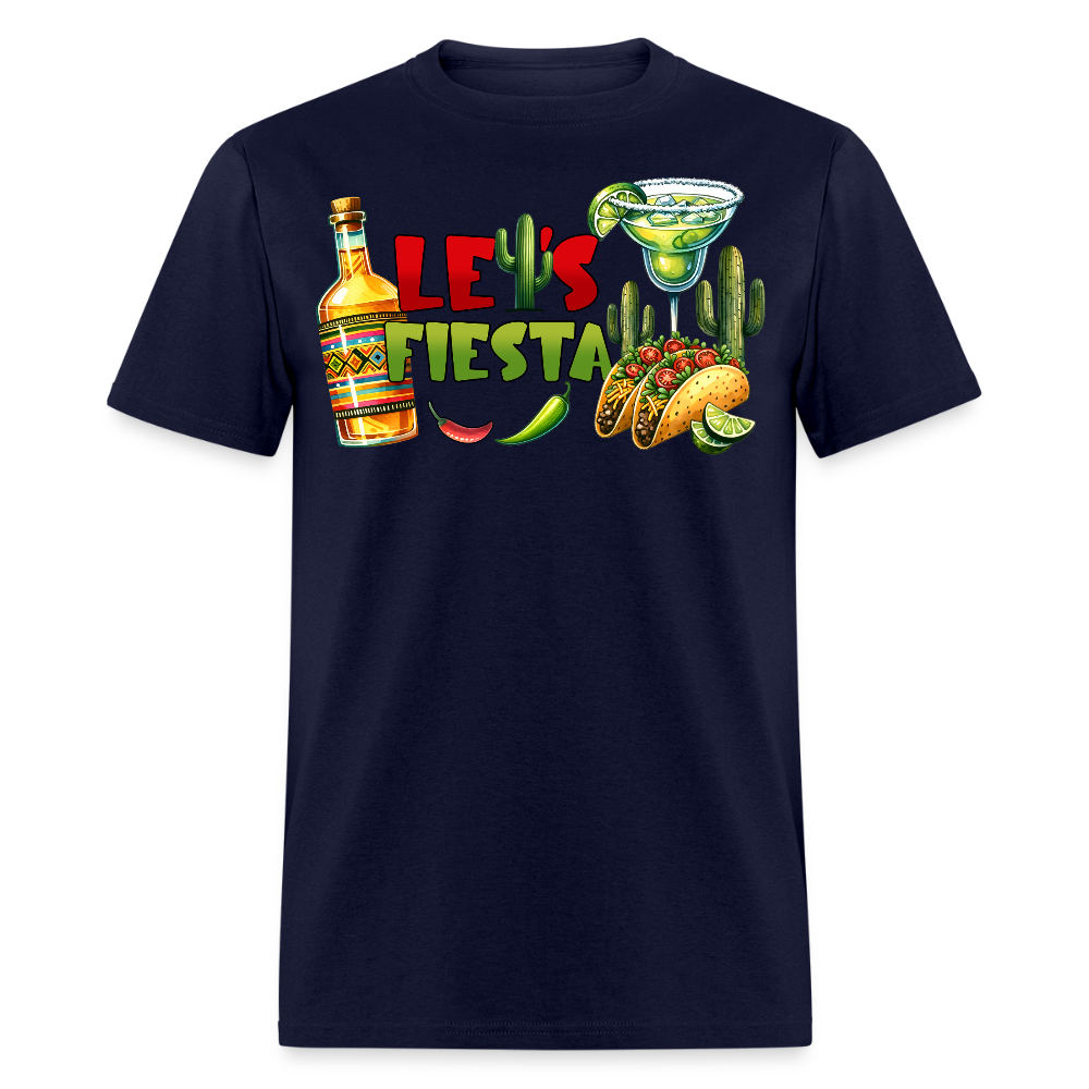 Let’s Fiesta Mexican Celebration Tee Cinco de Mayo Party T-shirt - navy