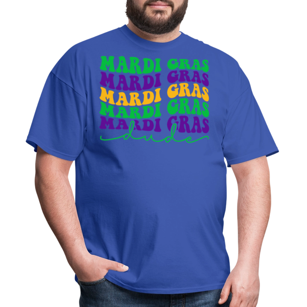 Retro-style Mardi Gras Shirt New Orleans Festival T-shirt - royal blue