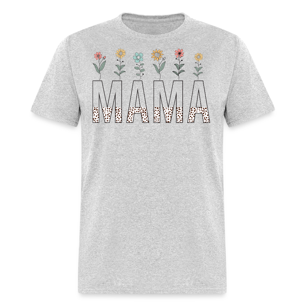 Cute Mama Tee With Flowers Mother's Day Gifts T-shirt - heather gray