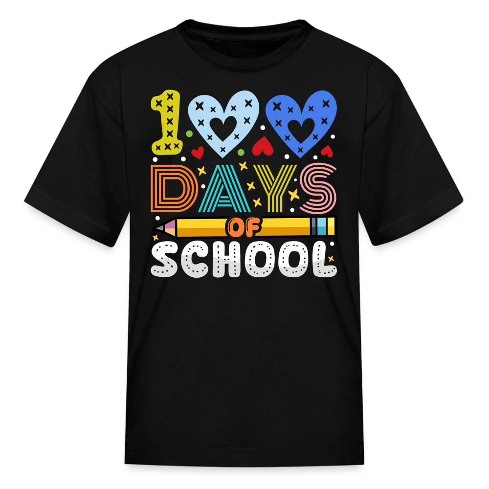 Kindergarten 100 Days Of School Shirt Students Appreciation Gifts T-Shirt - black