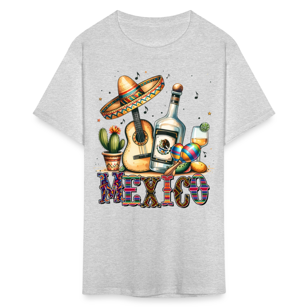 Vintage Mexican Tequila Graphic Tee Mariachi Music And Fiesta T-shirt - heather gray