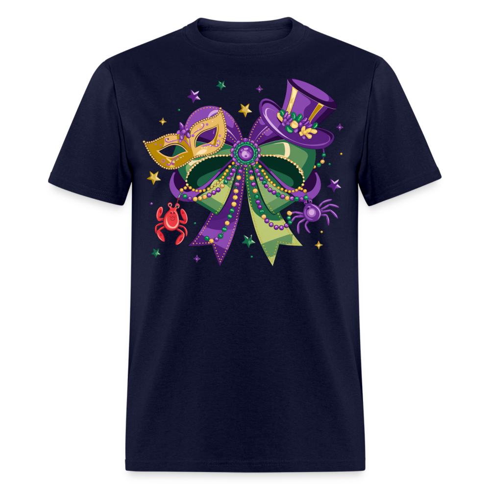 Colorful Masquerade Mask Tee for Fat Tuesday Funny Mardi Gras T-shirt - navy