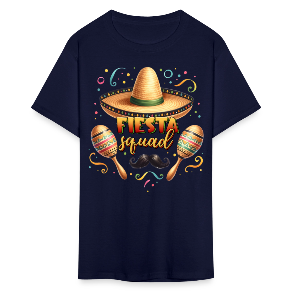 Sombrero And Maracas Party Tee Funny Cinco de Mayo Squad T-shirt - navy