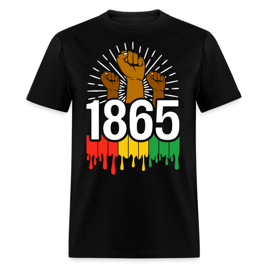 Juneteenth 1865 Tee With Raised Fists T-shirt - black