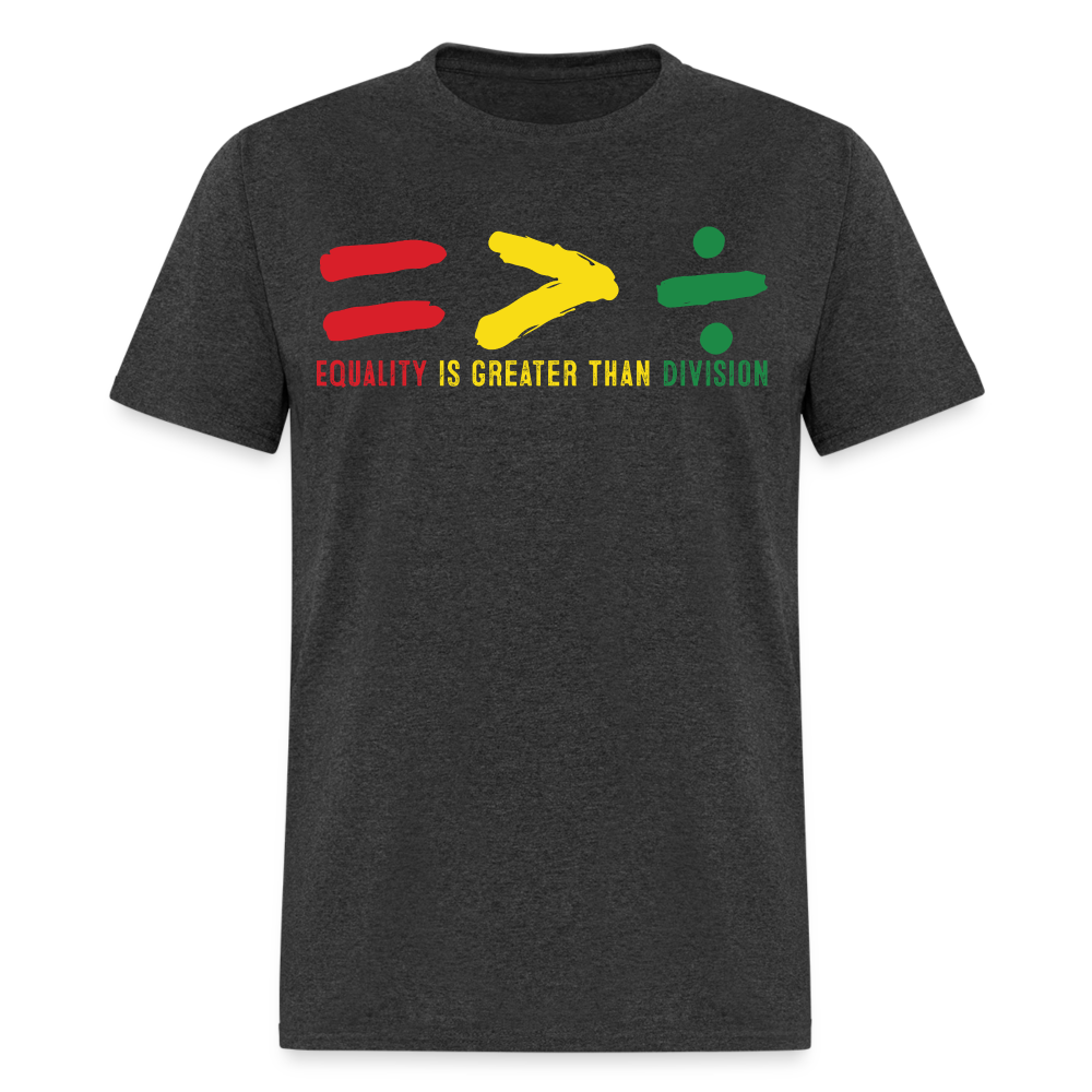 Black History Month Tee Equality Over Division T-Shirt - heather black