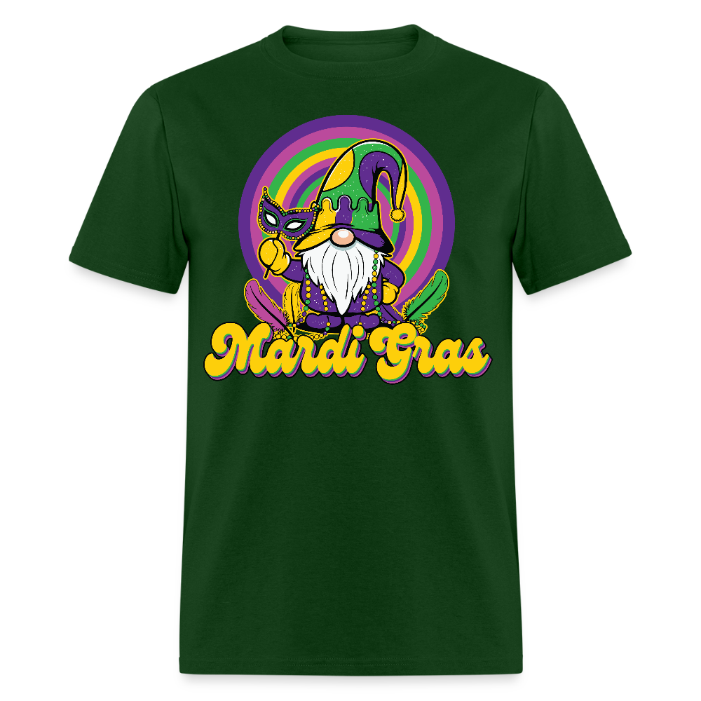 Fat Tuesday Parade Tee Mardi Gras Gnome T-shirt - forest green