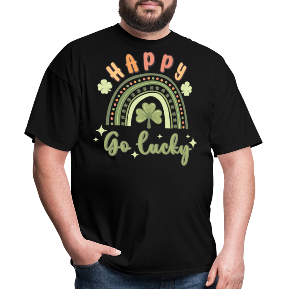 St Patrick’s Day Lucky Charm Tee Irish Shamrock Rainbow T-shirt - black