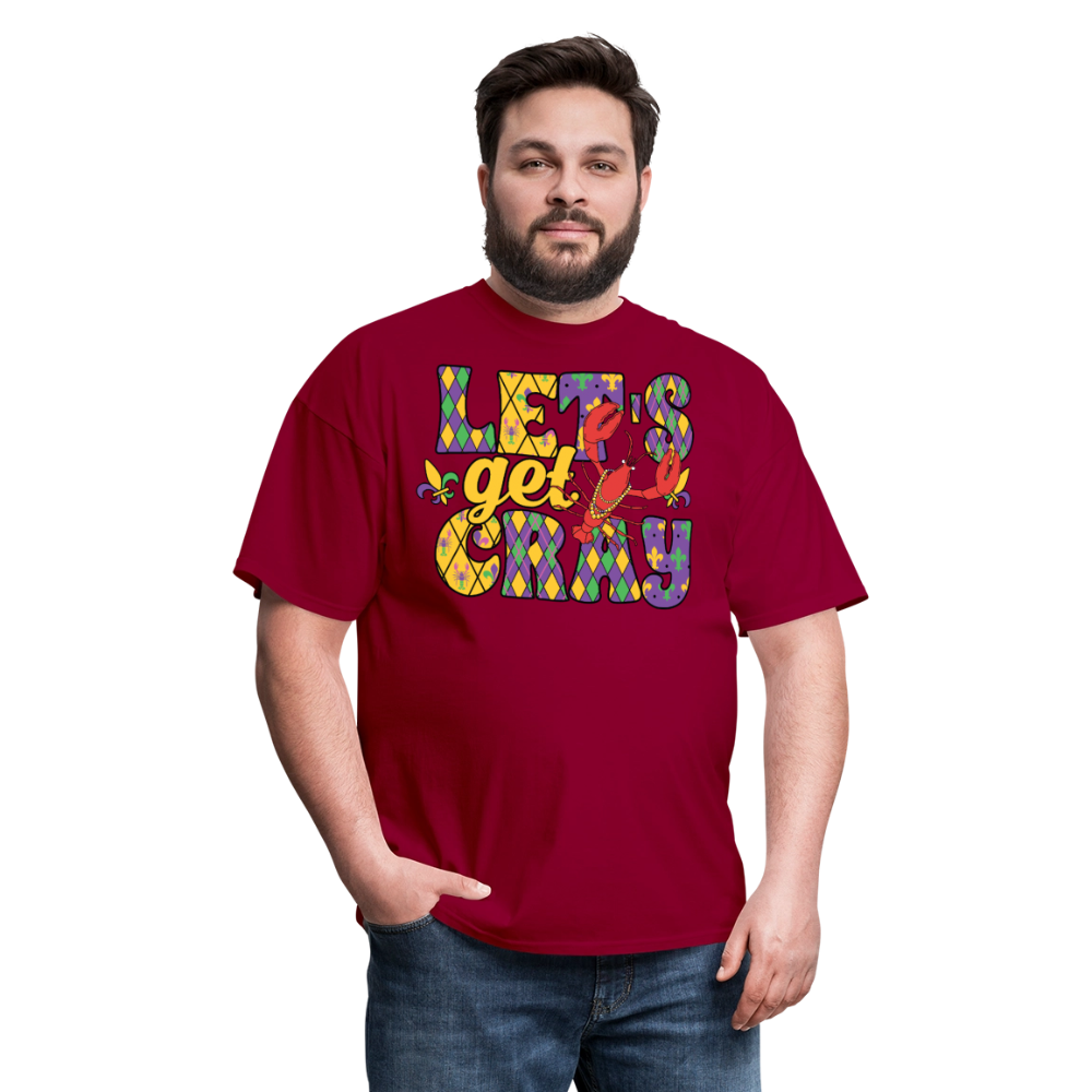 Let’s Get Cray Mardi Gras Crawfish Party T-Shirt - dark red