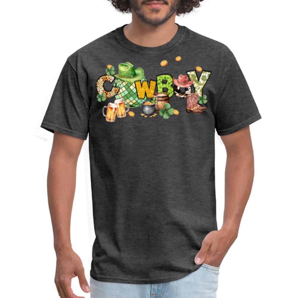 Lucky Cowboy St Paddy’s Party T-shirt - heather black