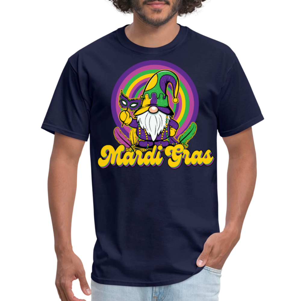 Fat Tuesday Parade Tee Mardi Gras Gnome T-shirt - navy