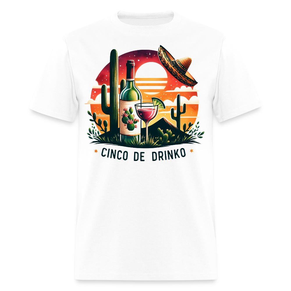 Cinco De Drinko Tee Funny Cinco De Mayo Drinking T-shirt - white