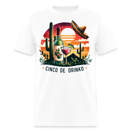Cinco De Drinko Tee Funny Cinco De Mayo Drinking T-shirt - white