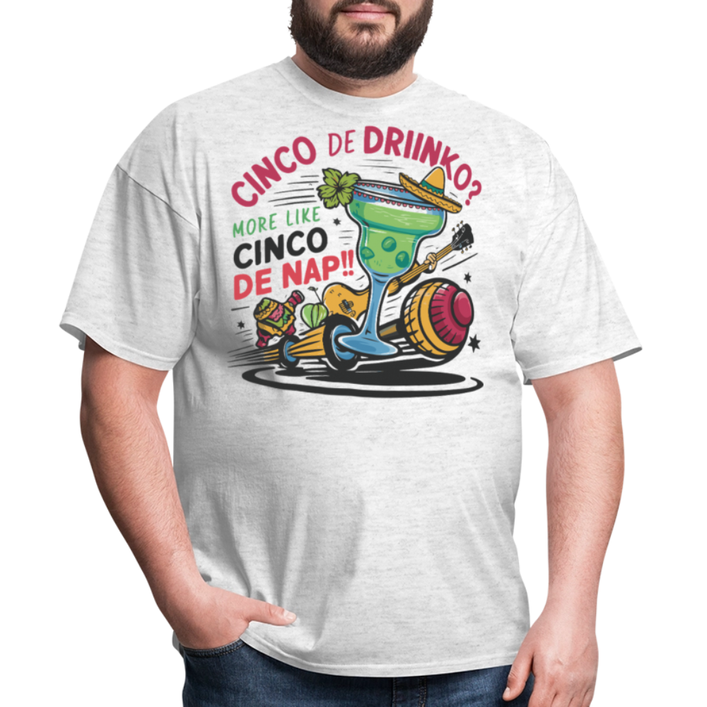 Cinco De Drinko Party Tee Nap And Drink T-shirt - light heather gray