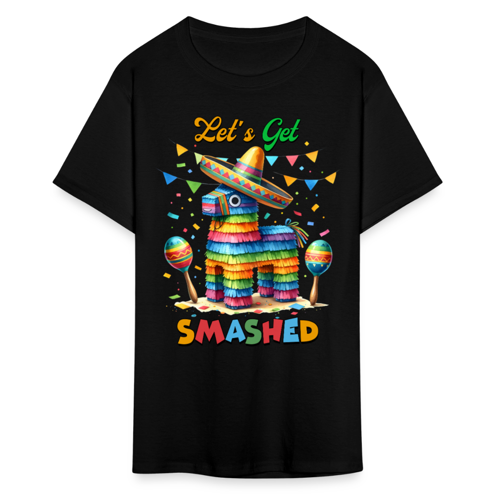 Funny Cinco De Mayo Party Shirt Let's Get Smashed Piñata T-shirt - black