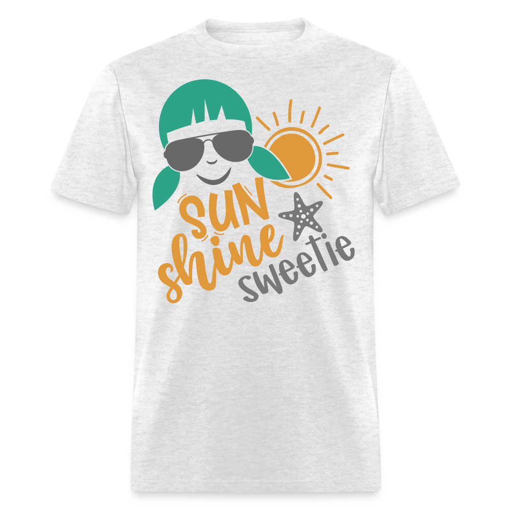 Sunshine Sweetie Girl Summer Beach T-shirt - light heather gray