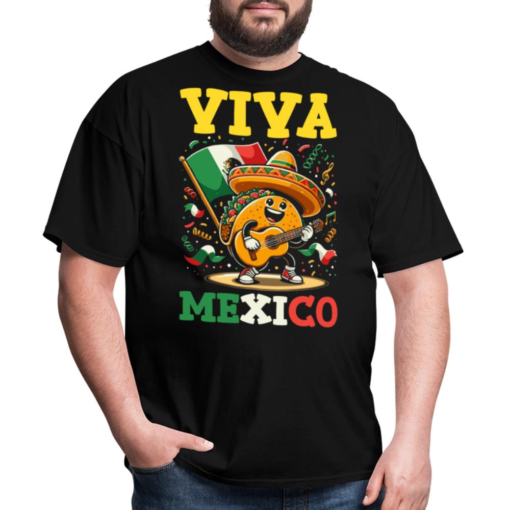 Cinco De Mayo Taco Shirt With Guitar Viva Mexico Party T-shirt - black