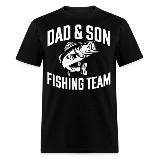 Dad And Son Fishing Team Father's Day Gift T-shirt - black