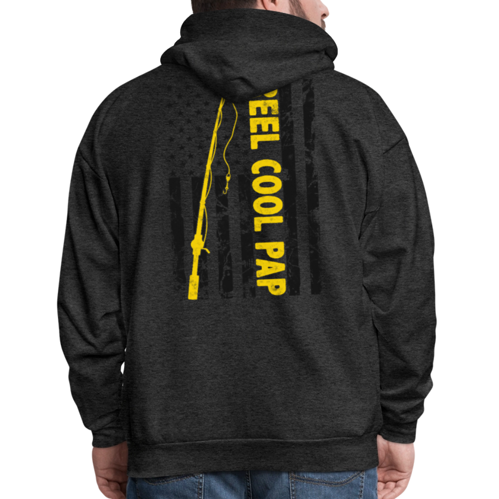 Reel Cool Pap USA Flag Patriotic Fishing Hoodie - charcoal grey