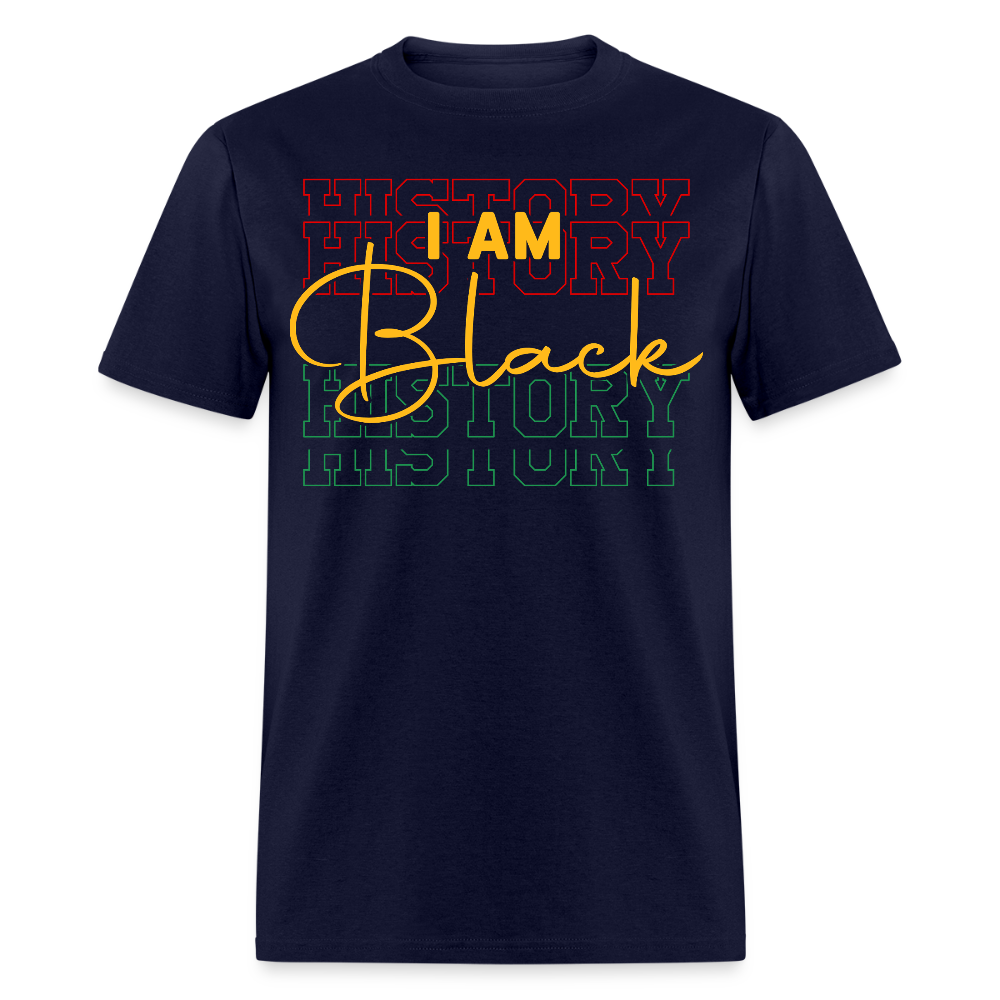 I Am Black History Graphic Tees for Black Empowerment T-shirt - navy