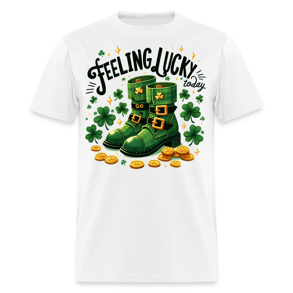 Green Shamrock Boots St Patrick’s Day Lucky T-shirt - white