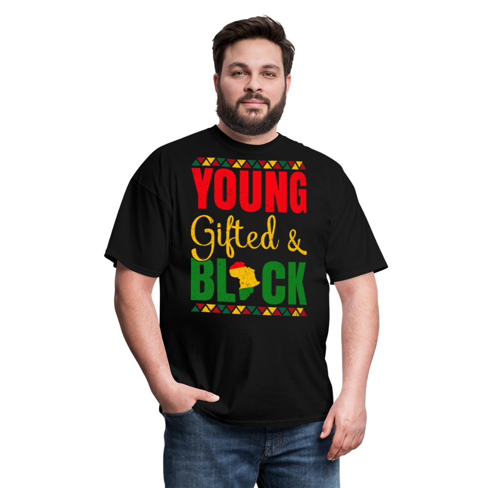 African Heritage Tee Young Gifted and Black T-Shirt - black