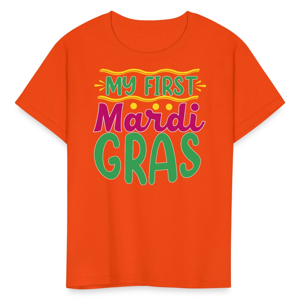 Baby’s First Mardi Gras Outfit Colorful Festival T-shirt - orange