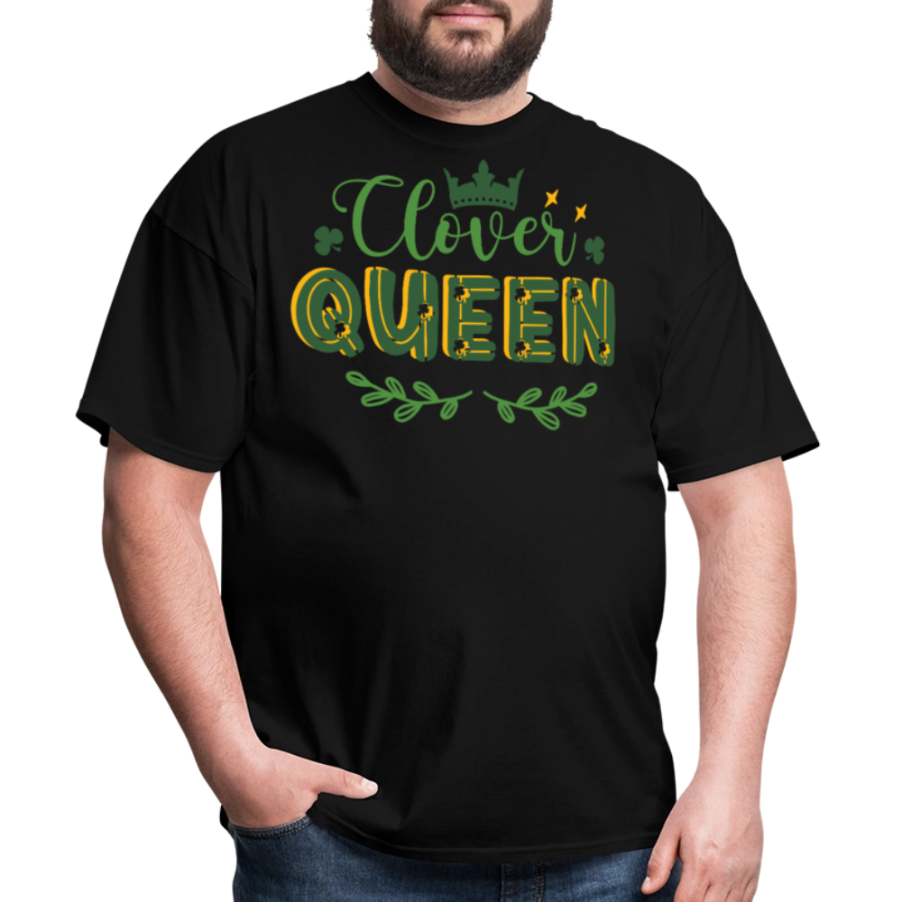 Irish Clover Graphic Tee For Ladies Clover Queen Irish Pride T-shirt - black