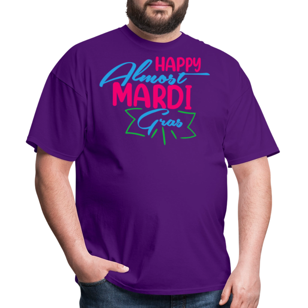 Mardi Gras Festival Tee Happy Almost Mardi Gras T-shirt - purple