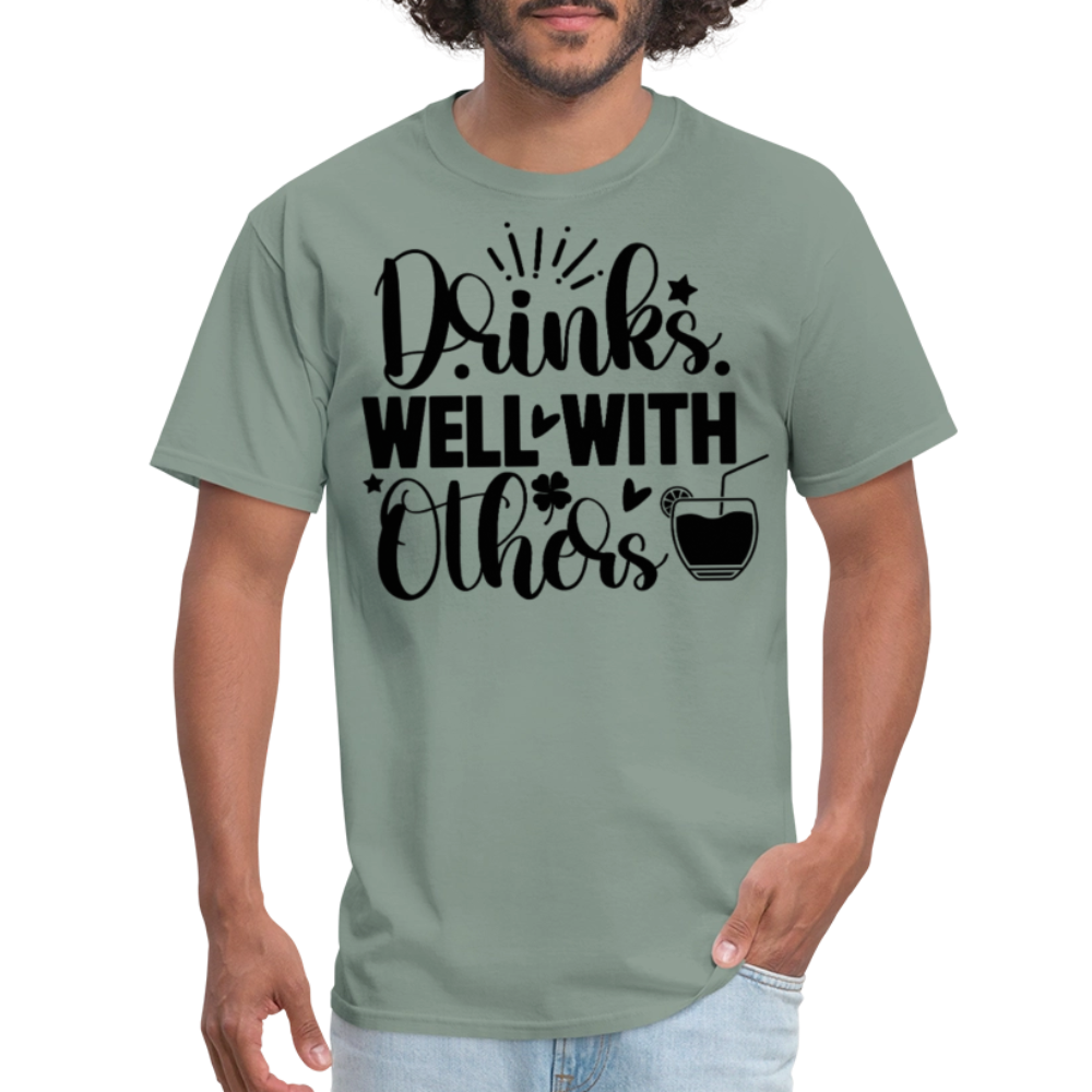 St. Patrick's Day Tee – Drinks Well with Others Shirt - sage