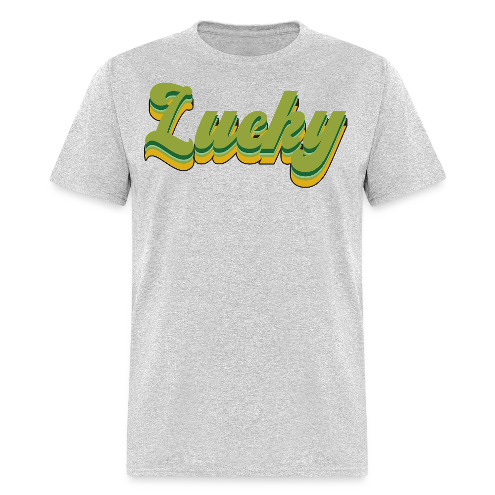 Green Lucky Shamrock-inspired Graphic T-shirt - heather gray