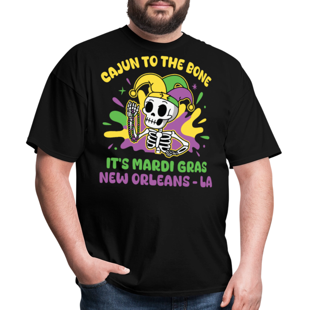 Mardi Gras Skeleton Tee For New Orleans Parade T-Shirt - black