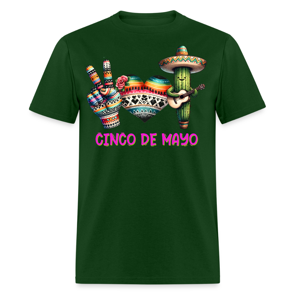 Cute Cactus Cinco de Mayo Tee Mexican-themed Party T-shirt - forest green