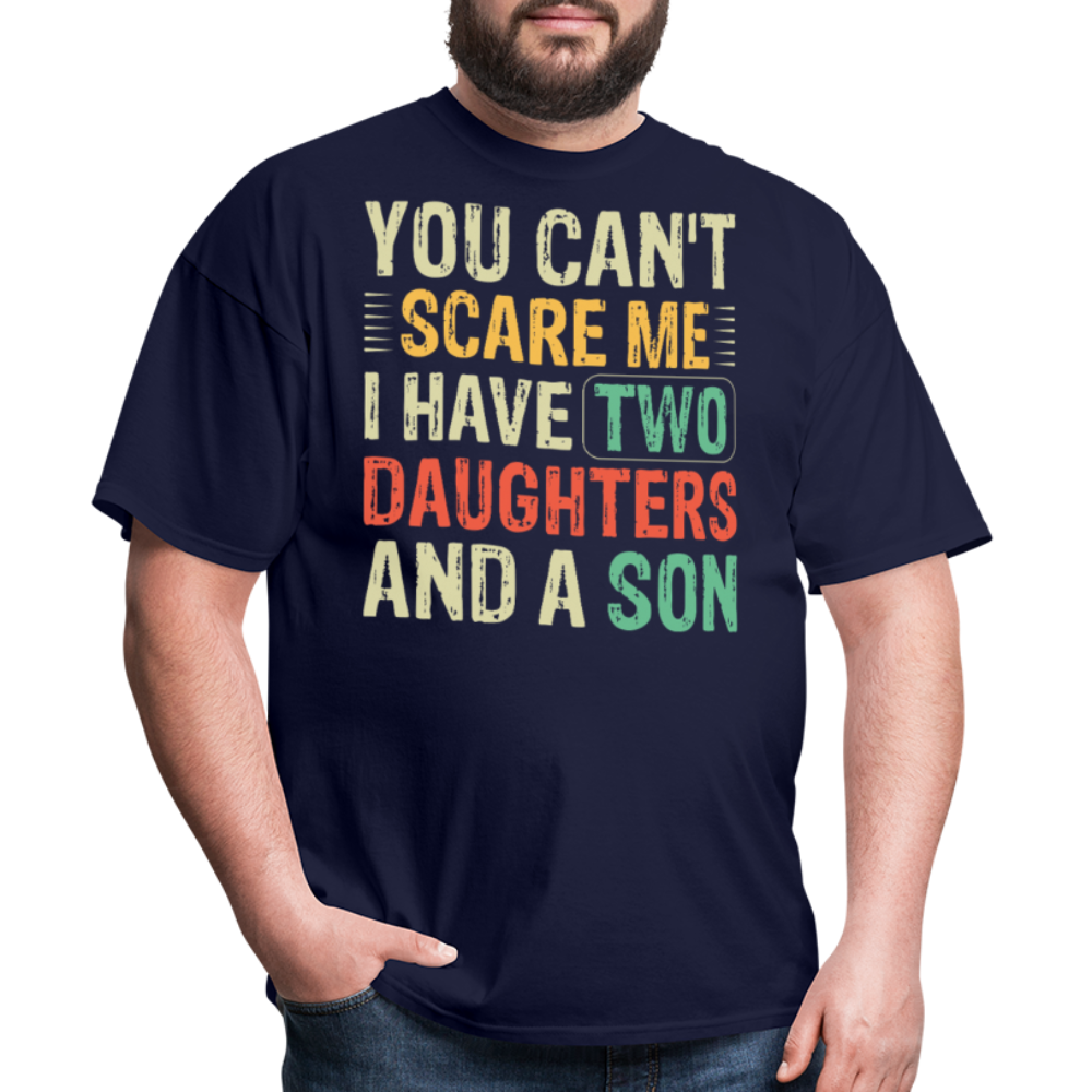 Funny T shirts for Parents with Kids I Have 2 Daughters & A Son T-Shirt - navy