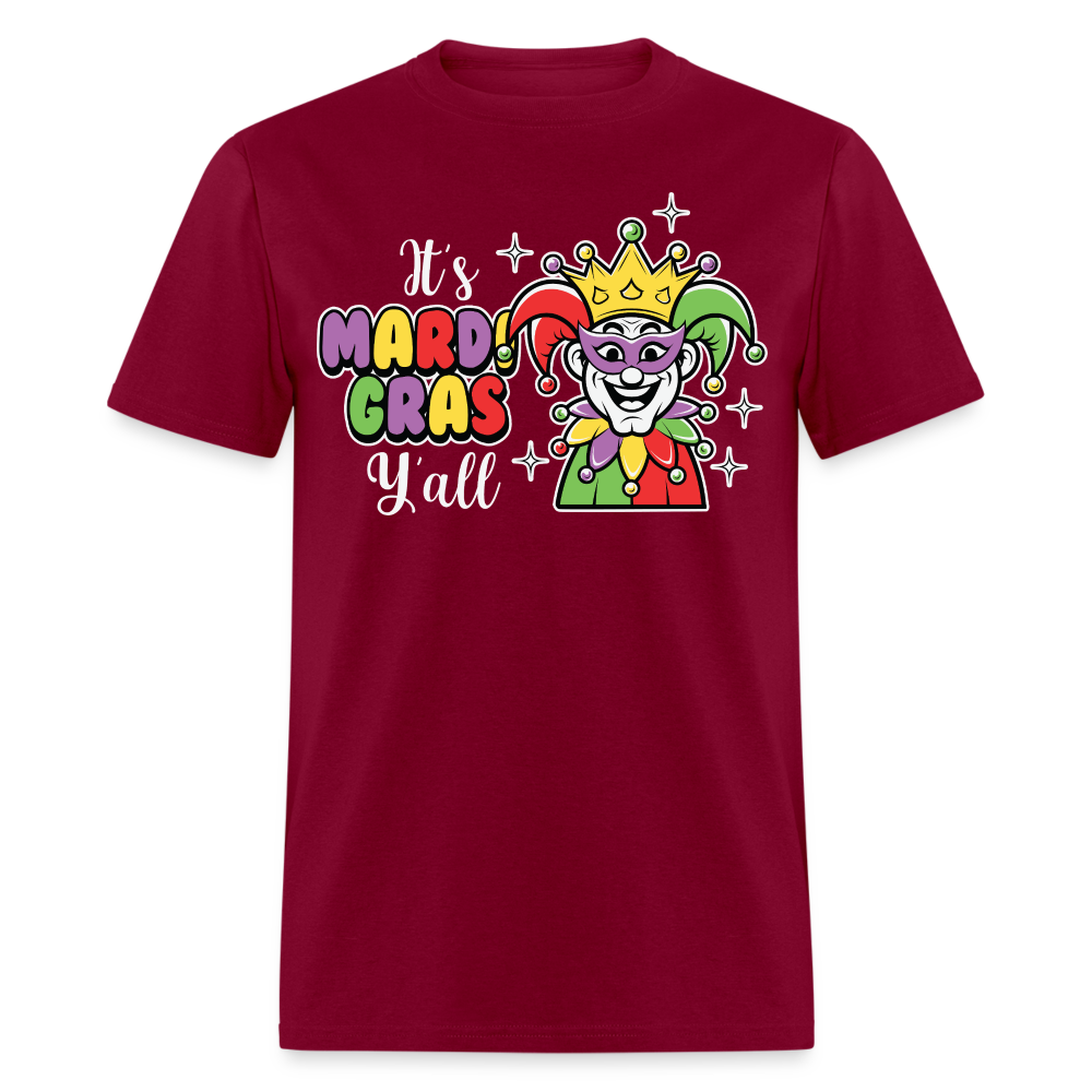 It’s Mardi Gras Y’all Shirt For Party Lovers Mardi Gras Jester T-shirt - burgundy