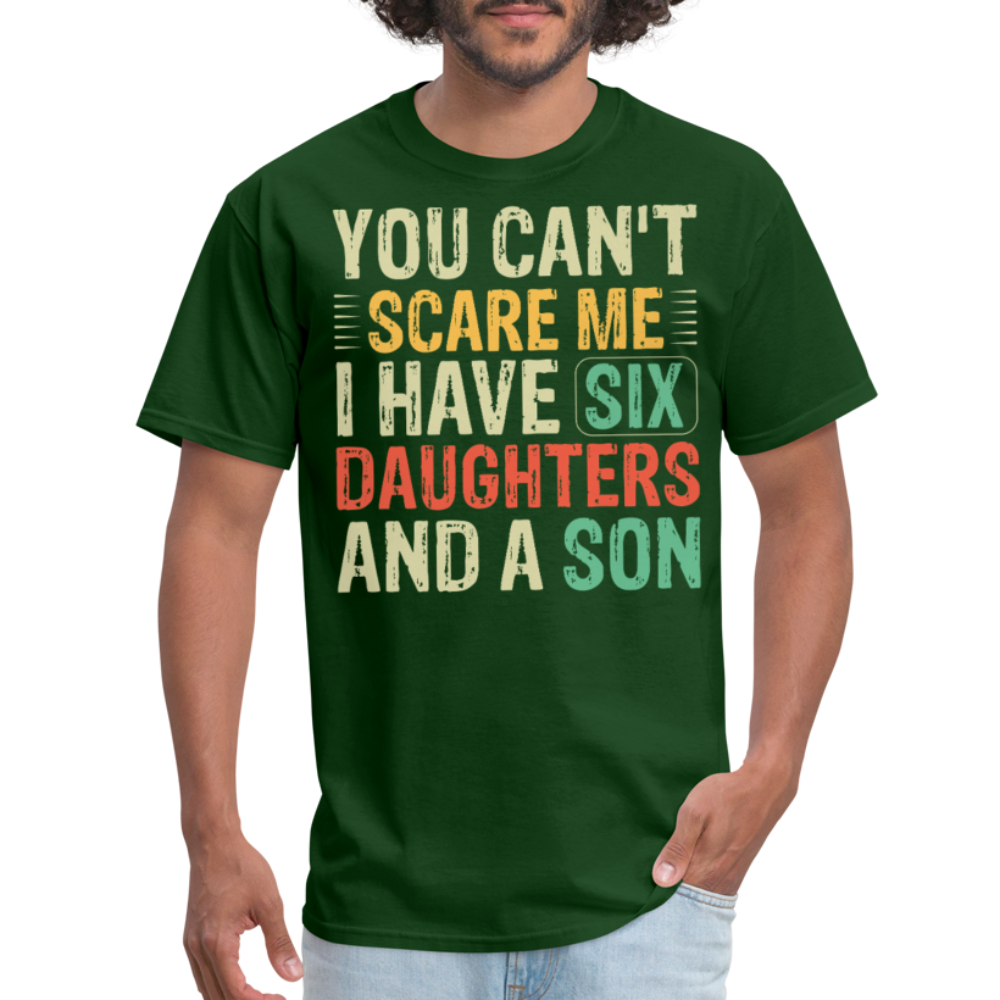 Gifts For Parents With Six Daughters And A Son Fathers Day T-shirt - forest green