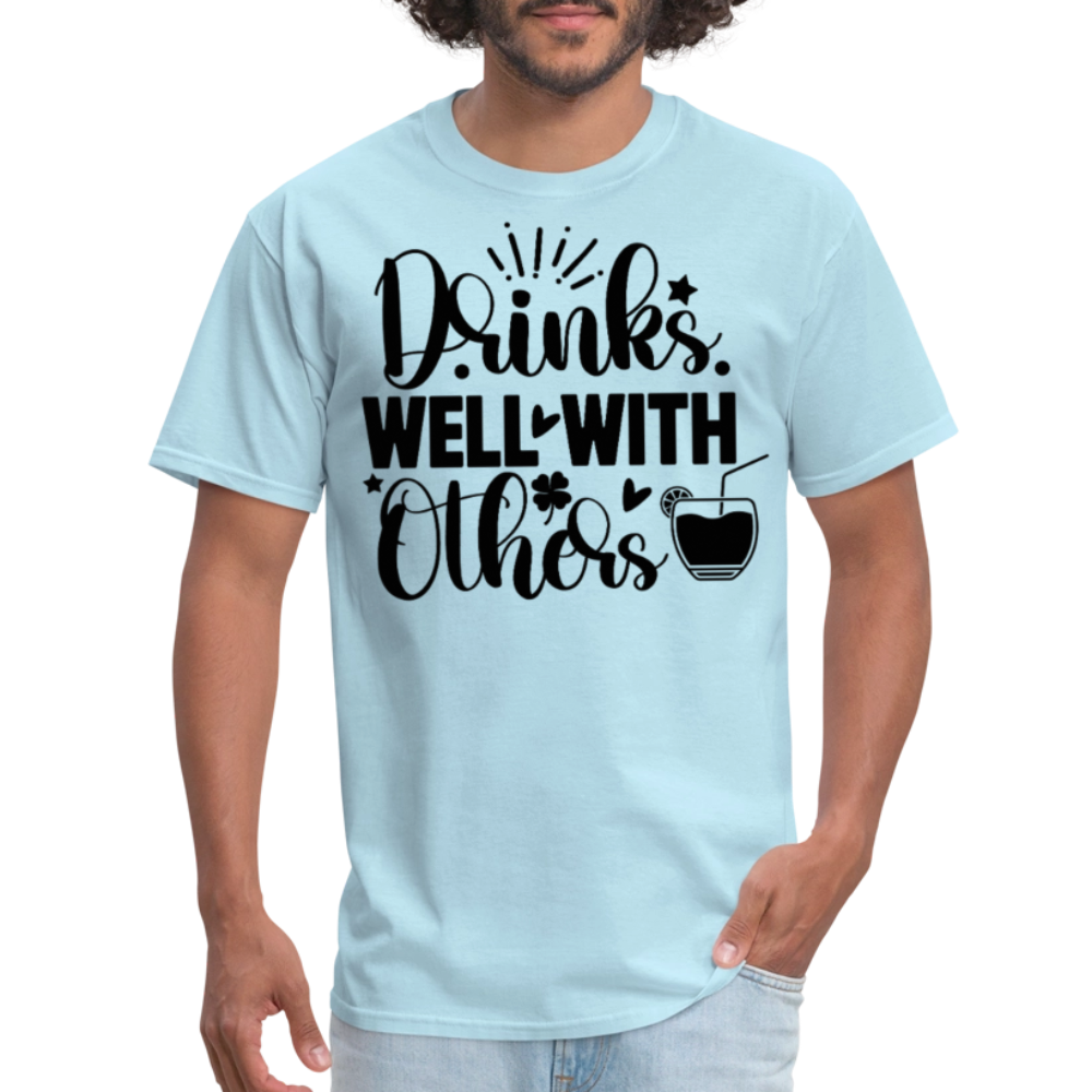 St. Patrick's Day Tee – Drinks Well with Others Shirt - powder blue