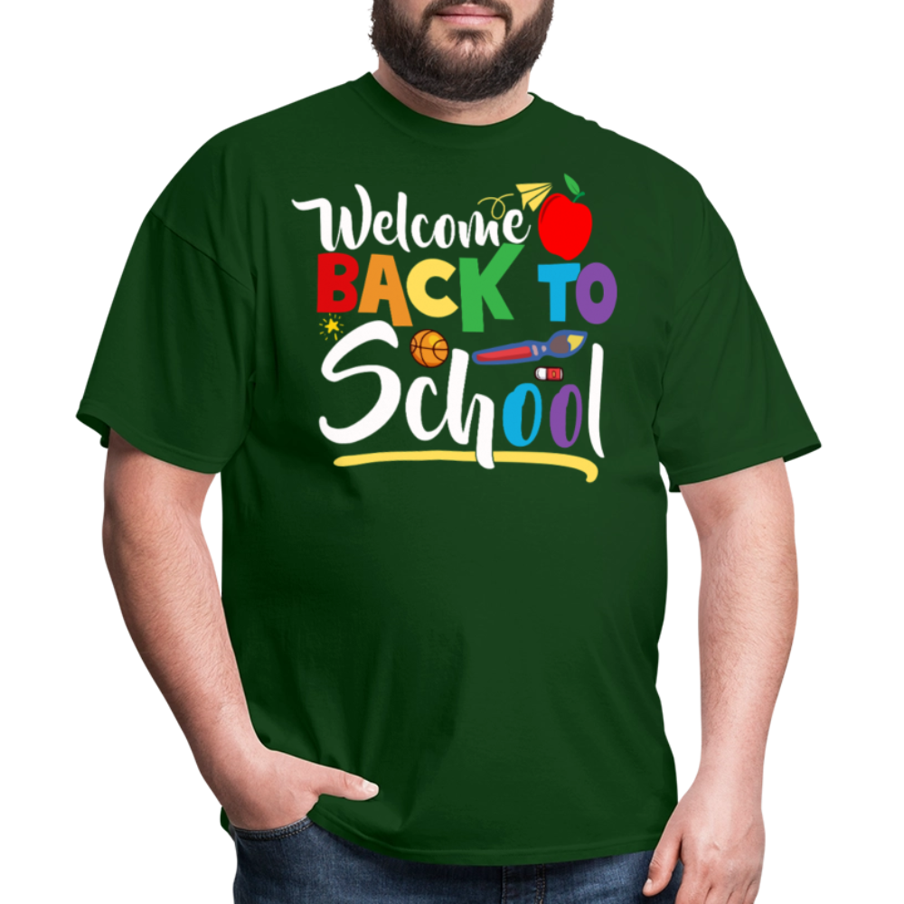 Welcome Back to School Shirt for Teachers First Day of school T-shirt - forest green