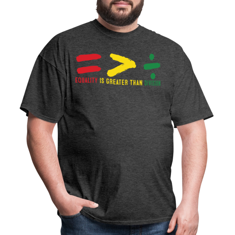 Black History Month Tee Equality Over Division T-Shirt - heather black