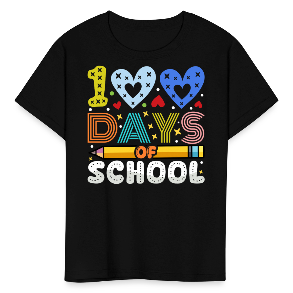 Kindergarten 100 Days Of School Shirt Students Appreciation Gifts T-Shirt - black