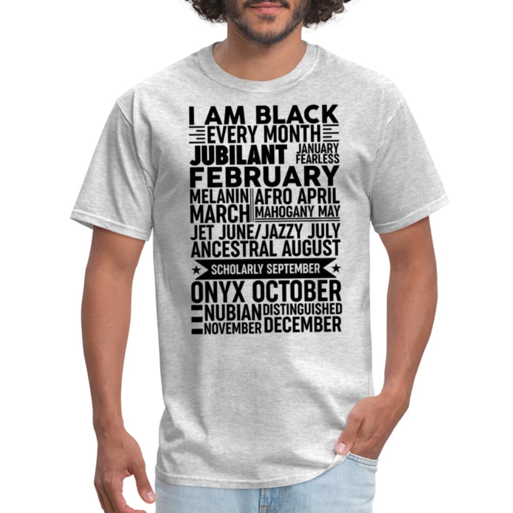 Black Empowerment Shirt For Daily Wear Black Pride T-Shirt - heather gray