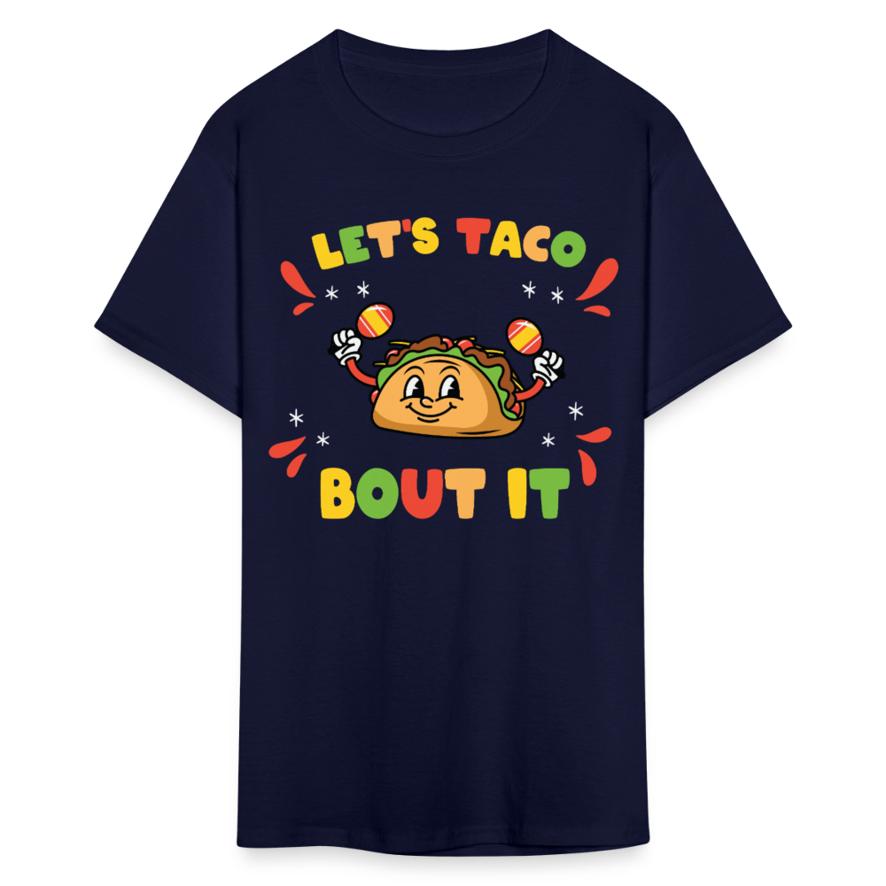 Mexican Food Lovers Tee Let's Taco Bout It T-shirt - navy