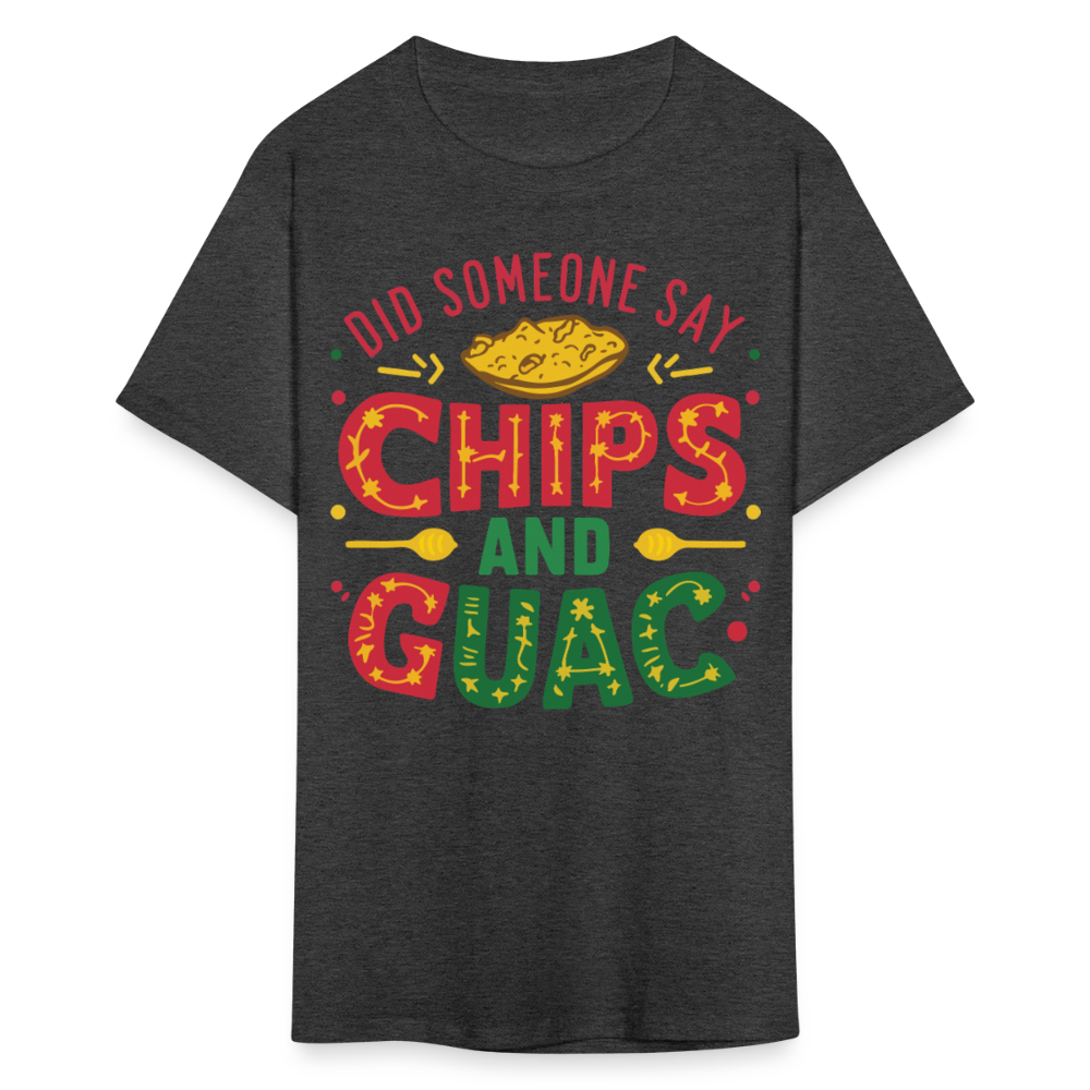 Mexican Food Lover Graphic Tee Funny Chips And Guacamole T-shirt - heather black