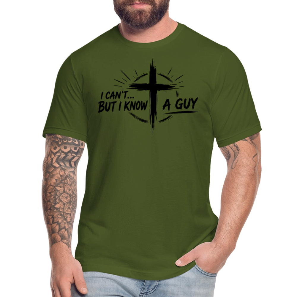 I Can't But I Know A Guy Jesus Cross Unisex T-Shirt | Christian Faith Gift - olive