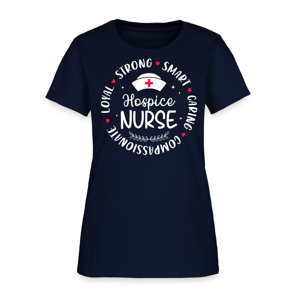 Hospice Nurse Loyal And Caring Nurse T-Shirt - navy