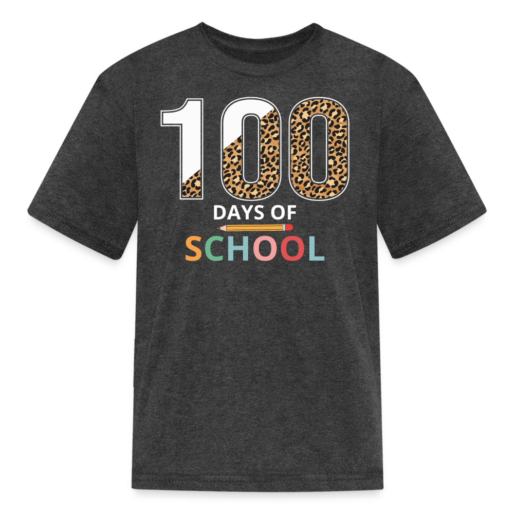 100 Days Of School Shirt For Boys Colorful School Milestone Kids T-shirt - heather black