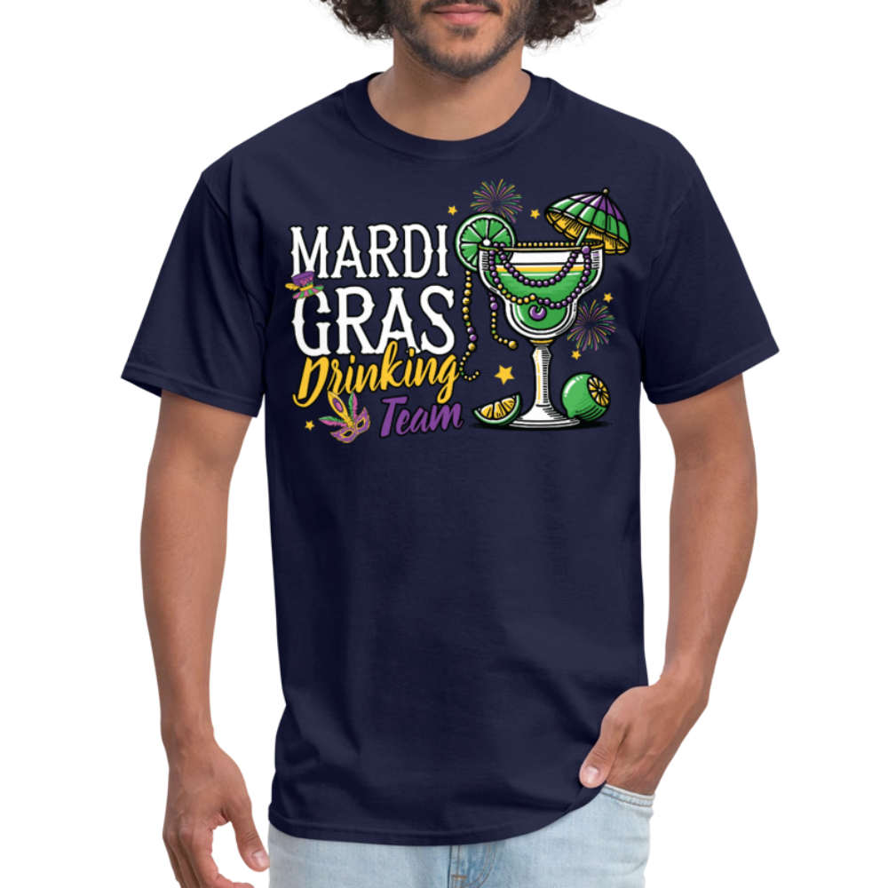 Best Mardi Gras Gifts For Drinkers Mardi Gras Drinking Team T-shirt - navy