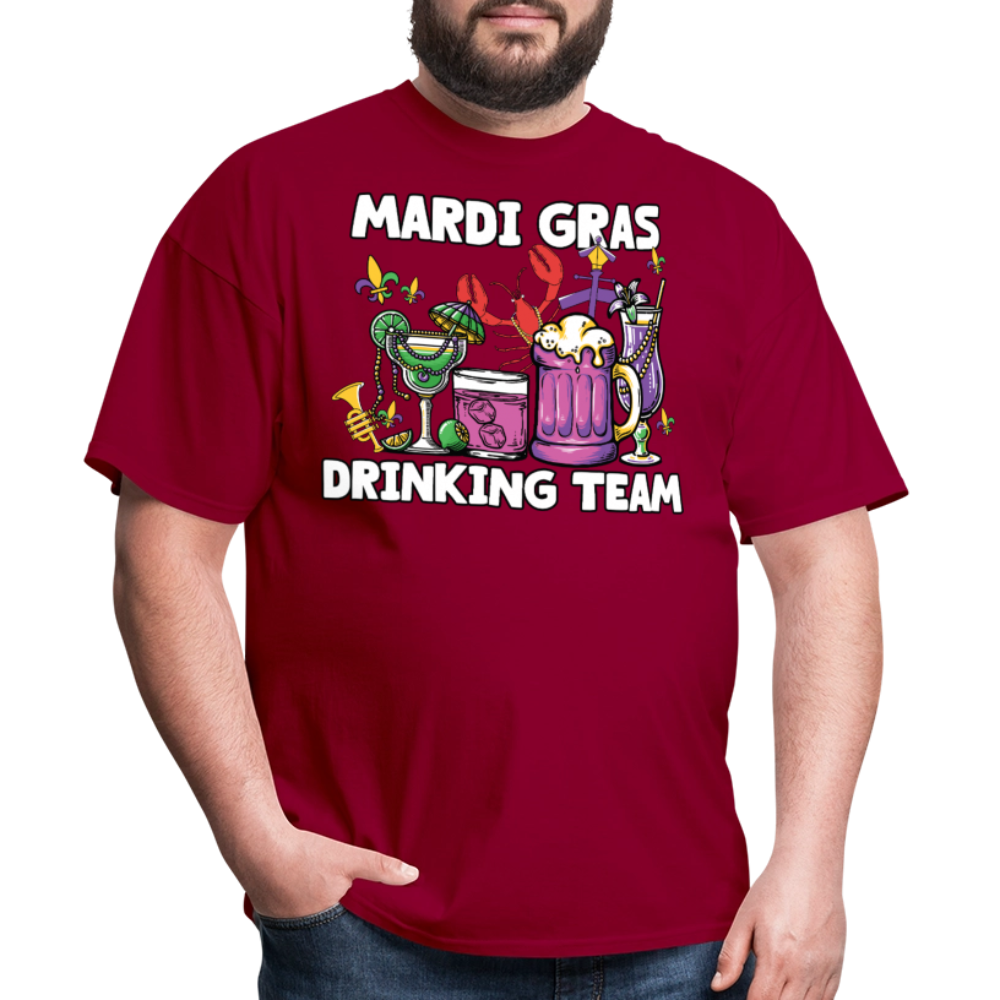 Beer And Cocktail Lover Mardi Gras Tee Mardi Gras Drinking Team T-shirt - dark red